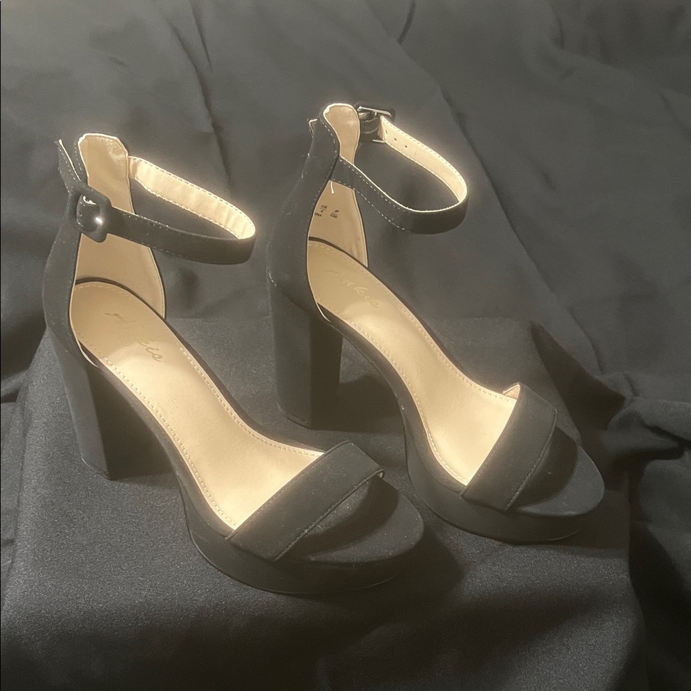 Elegant Black Ankle Strap Heels